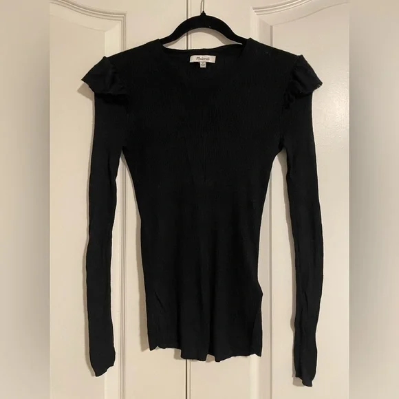 Madewell Ruffle Sleeve Pullover Sweater - Picture 2 of 6